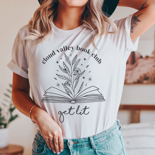 Get Lit Blooming Floral Book Personalized T_Shirt