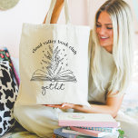 Get Lit Blooming Floral Book Personalized Tote Bag<br><div class="desc">This beautiful customizable design for book lovers, bookworms, authors, writers, book club friends or avid readers features a line drawn illustration of an open hardcover book with flowers, leaves, and stars blooming from the spine. Personalize with a line of custom text curved over the top; perfect for your book club...</div>