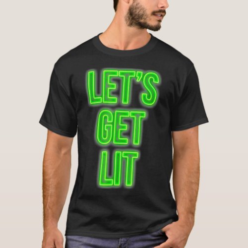 Get Lit Christmas  Neon Vintage Retro Outfit  T_Shirt