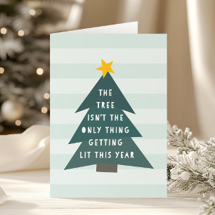 Get Lit Funny Adult Christmas Holiday Card