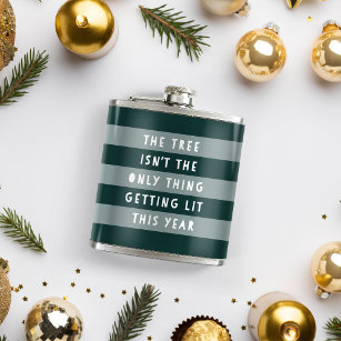 Get Lit   Funny Adult Christmas Holiday Flask