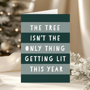 Get Lit Funny Adult Holiday Card