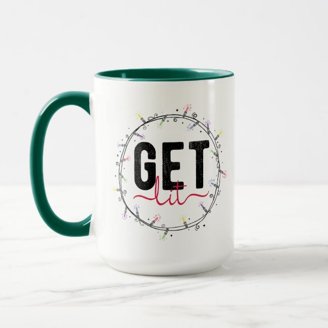 Get Lit Funny Christmas Mug (Left)