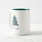 Get Lit | Funny Christmas Two-Tone Coffee Mug (Front Left)