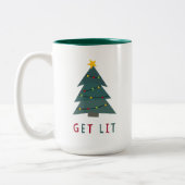 Get Lit | Funny Christmas Two-Tone Coffee Mug (Left)