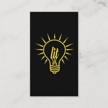 Get Lit Funny Electrician Electrical Gift Business Card by Designer_Store_Ger at Zazzle