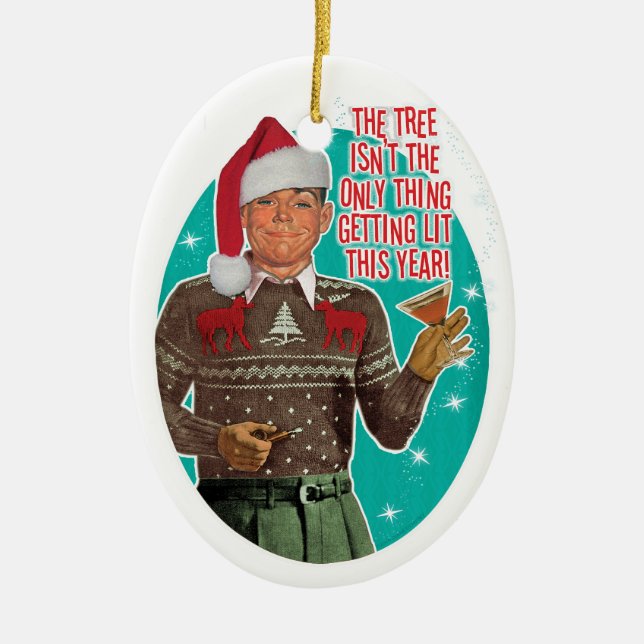 Get Lit Guy Christmas Ornament (Front)
