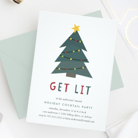 Get Lit | Holiday Cocktail Party Invitation