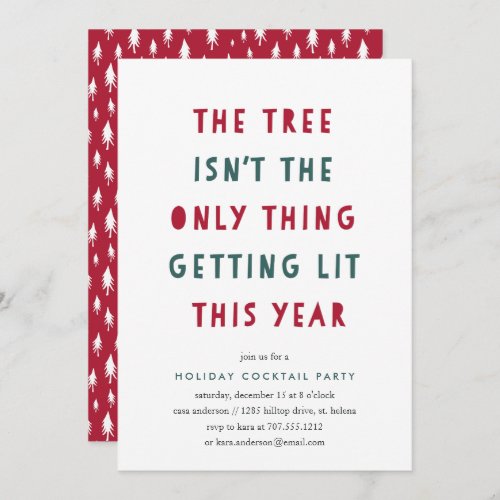 Get Lit  Holiday Cocktail Party Invitation