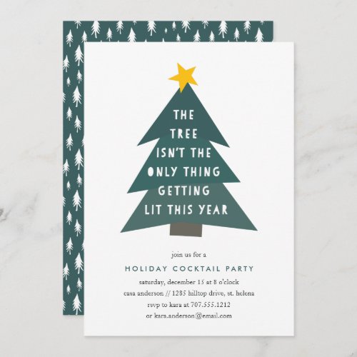 Get Lit  Holiday Cocktail Party Invitation