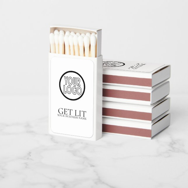 Get Lit Personalized Business Logo Matchboxes (Stacked)
