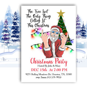 Get Lit Santa Christmas Invitation