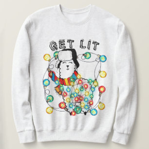 Get Lit with our Hilarious, Funny Christmas Llama Sweatshirt