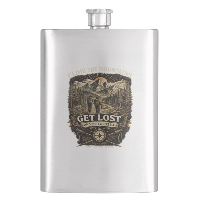  Get Lost And Find Yourself Flask (Front)