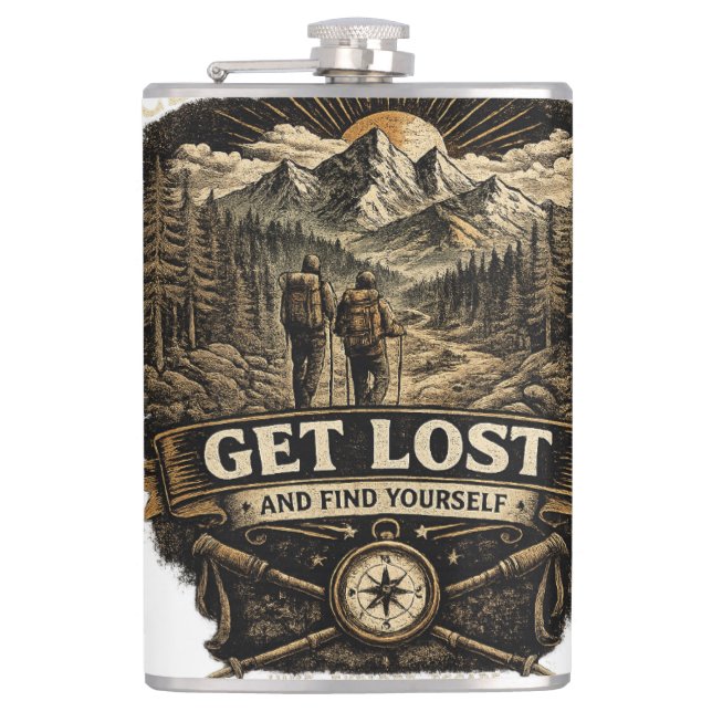  Get Lost And Find Yourself Flask (Front)
