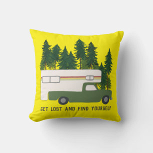 GET LOST AND FIND YOURSELF RVing Truck Camping Throw Pillow
