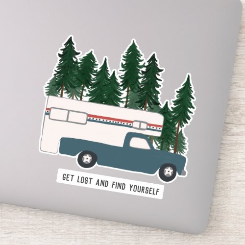 GET LOST AND FIND YOURSELF Truck Camper Camping RV Sticker