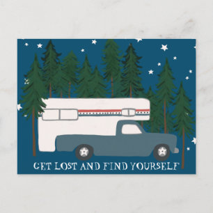 GET LOST & FIND YOURSELF Camping Camper Truck RV Postcard