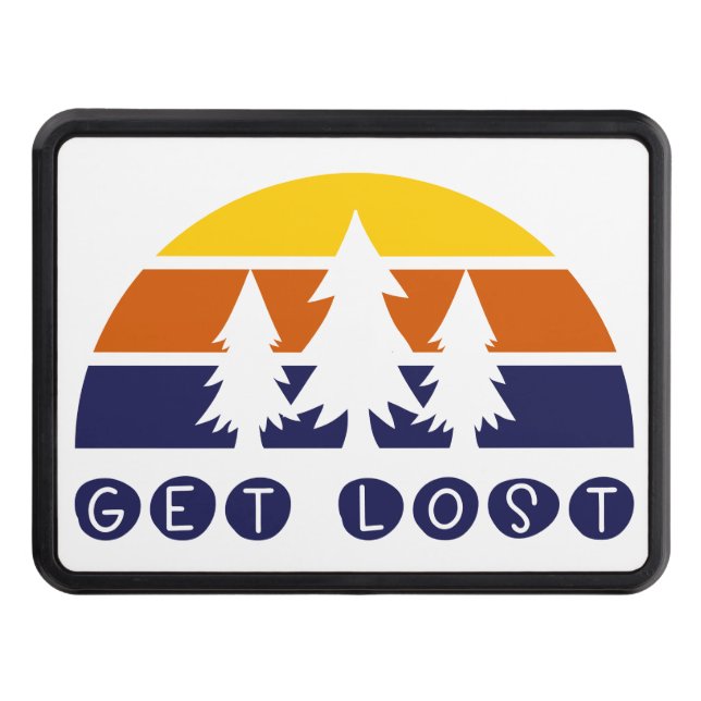 Get Lost Funny Camping Hitch Cover (Front)