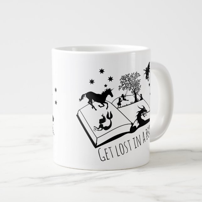 Get Lost in a Book Giant Coffee Mug (Front Right)