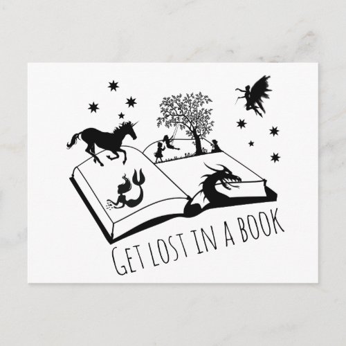 Get Lost in a Book Postcard