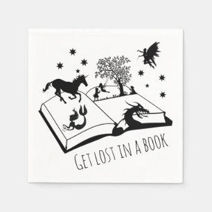 Get Lost in a Book Unicorn Fantasy Napkins