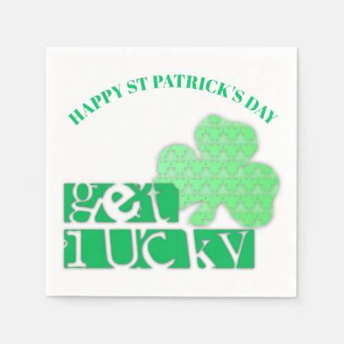 Get Lucky Modern St Patrick Paper Napkin