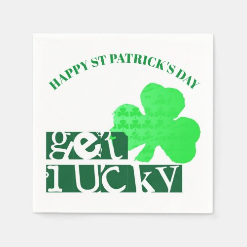 Get Lucky Modern St Patrick Paper Napkin 2