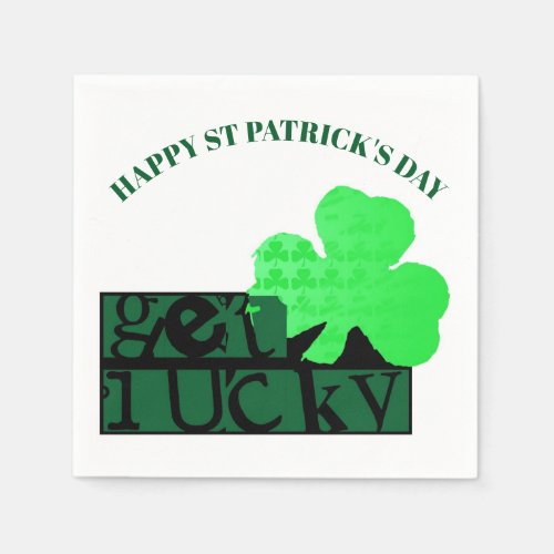 Get Lucky Modern St Patrick Paper Napkin 3