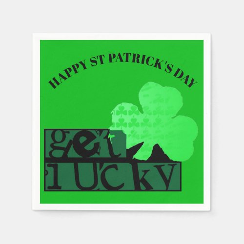 Get Lucky Modern St Patrick Paper Napkin 4