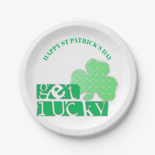 Get Lucky Modern St Patrick Paper Plate