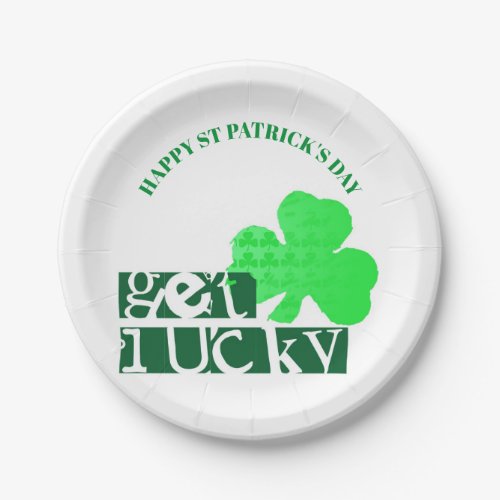 Get Lucky Modern St Patrick Paper Plate 2