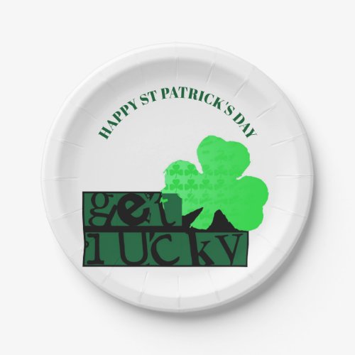 Get Lucky Modern St Patrick Paper Plate 3