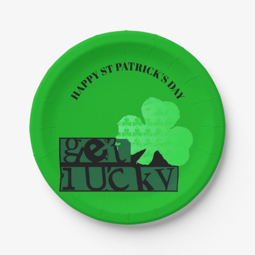 Get Lucky Modern St Patrick Paper Plate 4