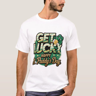 Get Lucky St. Paddy's Day: Shamrock With Gold Coin T-Shirt