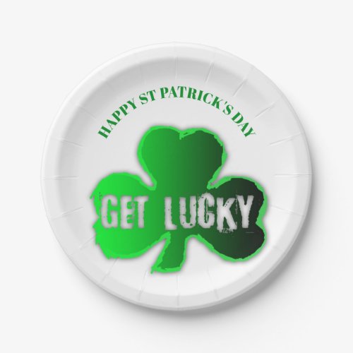 Get Lucky St Patricks Day Party Paper Plate