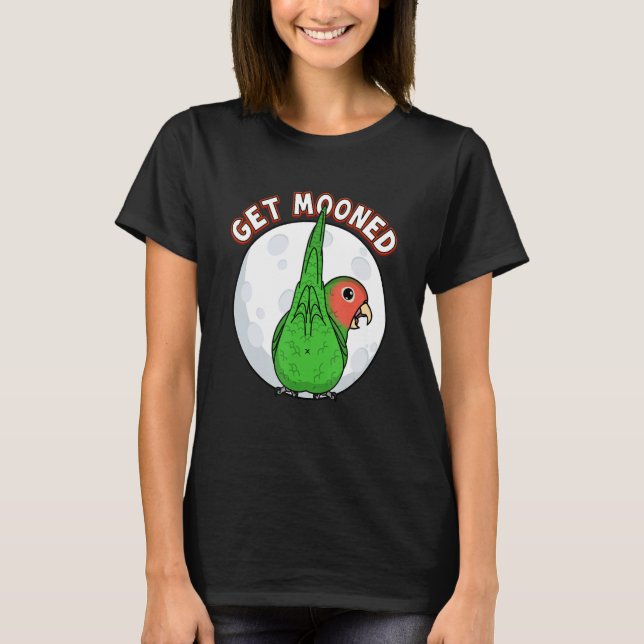 Get Mooned I Parrot Underfluffies Rosy-faced Green T-Shirt (Front)