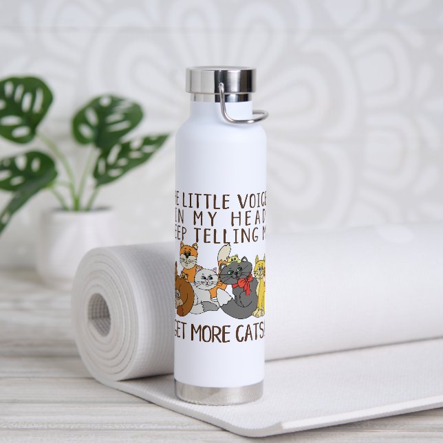 Get More Cats Funny Saying Water Bottle (Yoga)