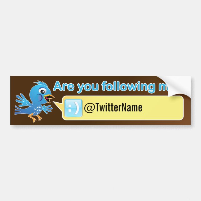 Get more followers. Customizable Twitter Bumper Sticker (Front)