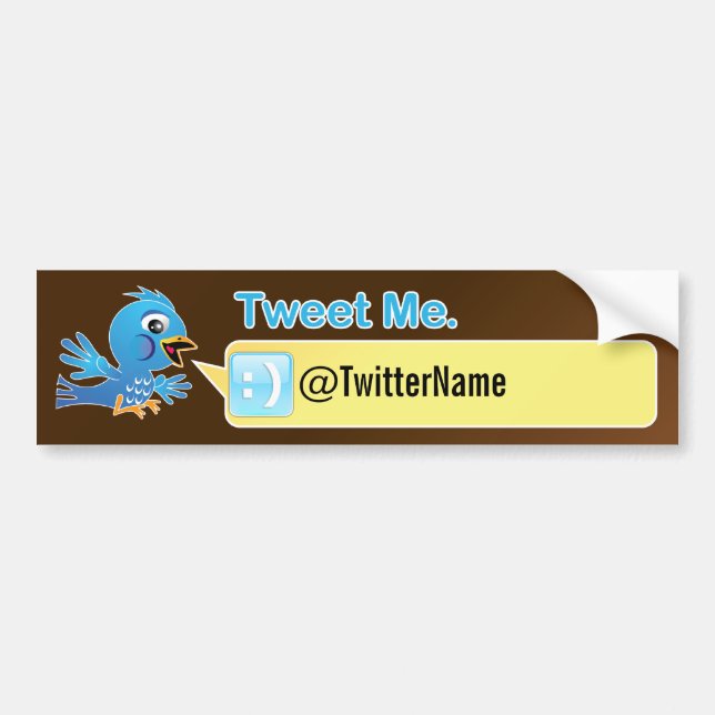 Get more followers. Customizable Twitter Bumper Sticker (Front)