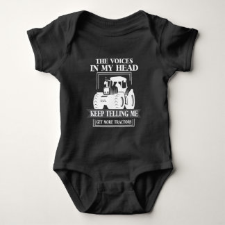 Get More Tractor addicted Farmer Funny Farming Baby Bodysuit