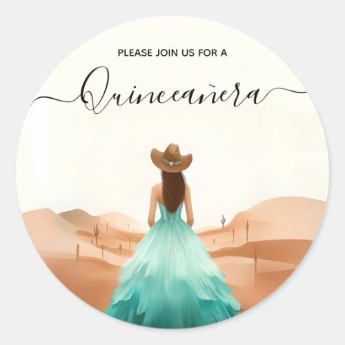 Get Nature Barn Wood Boho Farm Western Quinceanera Classic Round Sticker