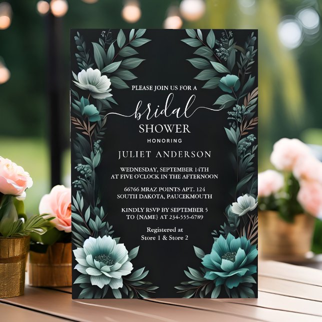 Get Nature Garden Plant Dark Green Bridal Shower Invitation (Creator Uploaded)