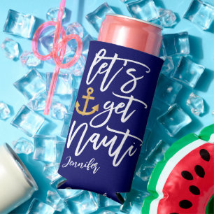 Get Nauti  Beach Bachelorette Bash Seltzer Can Cooler