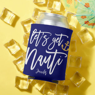 Get Nauti  Beach Bachelorette Party  Can Cooler