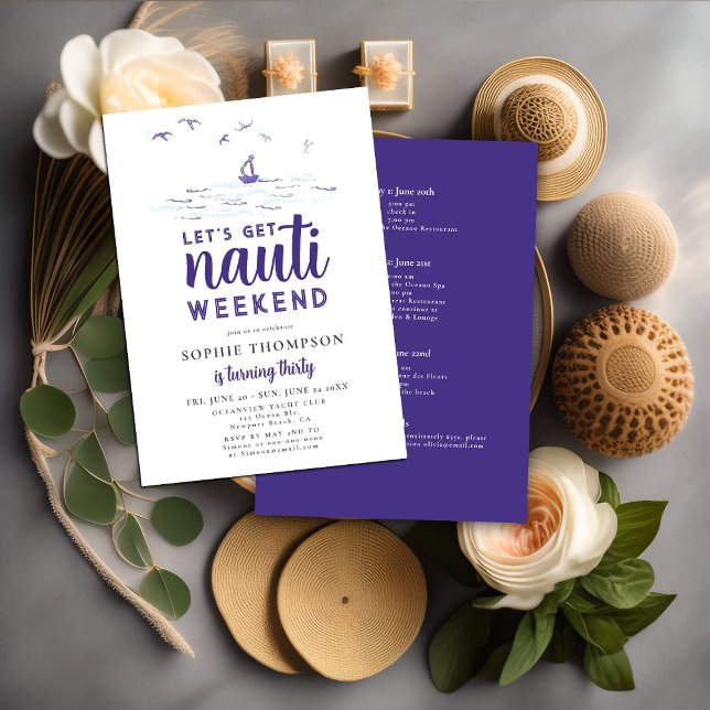 Get Nauti Nautical Boat Party 30th Birthday  Invitation (Creator Uploaded)