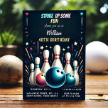 Get Neon Boy Kids Team Event Bowling 40th Birthday Invitation<br><div class="desc">Celebrate a milestone in style with our "Get Neon Boy Kids Team Event Bowling 40th Birthday Invitation"! This vibrant invitation is perfect for a fun-filled 40th birthday party, featuring bright neon colors and playful bowling-themed graphics. Whether you're planning a team event or a lively family gathering, this design sets the...</div>