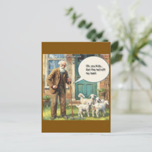 Get Off My Lawn – Goat Edition Postcard