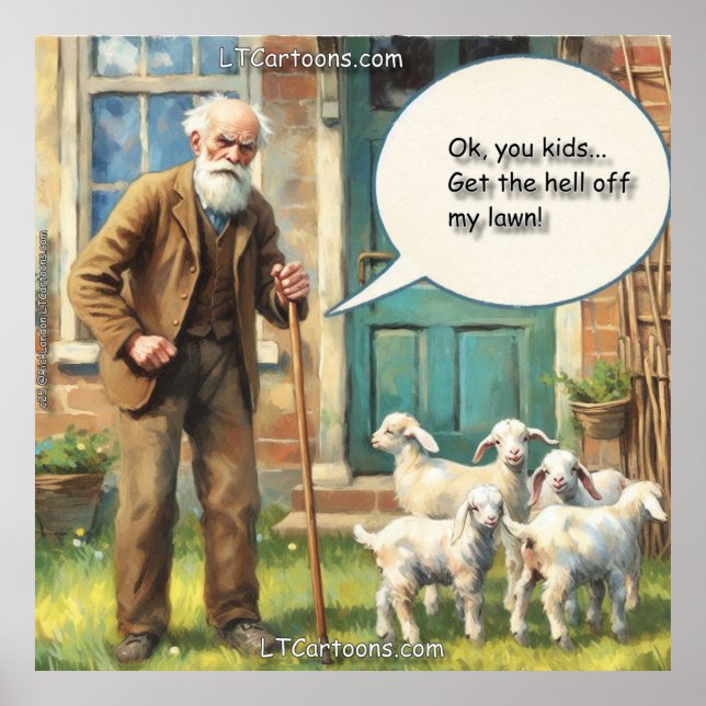 Get Off My Lawn – Goat Edition Poster (Front)