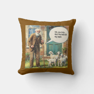 Get Off My Lawn – Goat Edition Throw Pillow